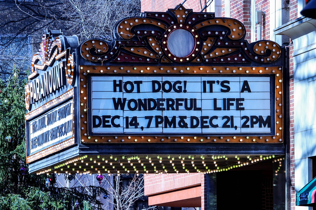 a picture of film screening for an article on Christmas Movie list for survivors of narcissistic abuse