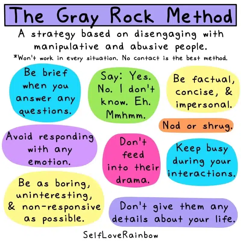 poster on “Gray Rock” technique for dealing with narcissists